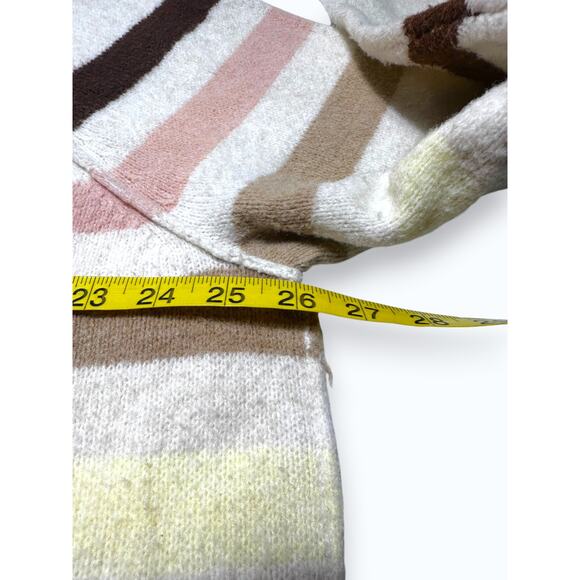 Aerie Striped Crewneck Oversized Pastel Relaxed Brush Knit - Picture 8 of 9